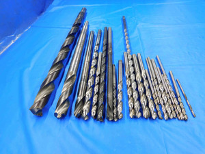 LOT OF HSS EXTRA LENGTH / AIRCRAFT TWIST DRILL BITS VARIOUS SIZES UP TO 29/32