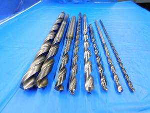 LOT OF HSS TWIST DRILL BITS VARIOUS SIZES UP TO 25/32 EXTRA LENGTH & OTHER TYPES