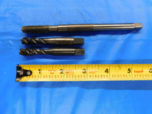 LOT OF 3 3/8 - 16 NC GH3 HSS / HSSE PLUG TAPS 3-4 STRAIGHT / SPIRAL FLUTES - BT2441AY3