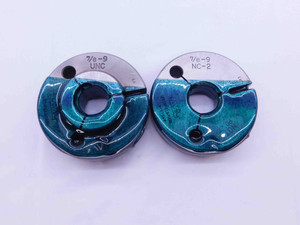 7/8 9 NC 2 THREAD RING GAGES .875 .8750 GO NO GO P.D.'S = .8028 & .7958 UNC-2 - TT0507EF