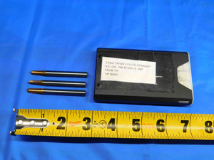 3 PCS .098 X 1/4 OD ALTIN TAPERED CARBIDE END MILL 1/4 SHANK 45 DEG X .049" - BR3559BR3
