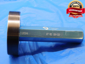 4" 16 UN 2B VERMONT THREAD PLUG GAGE 4.0 4.00 GO ONLY P.D. = 3.9594 2B OR 3B - DW26834LVR 4" 16 UN 2B VERMONT THREAD PLUG GAGE 4.0 4.00 GO ONLY P.D. = 3.9594 2B OR 3B - DW26834LVR