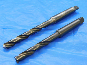 2PCS MORSE 17/32 O.D. HSS TWIST DRILL BIT MORSE TAPER #2 SHANK .5312 MT2 USA - JC2083AY3