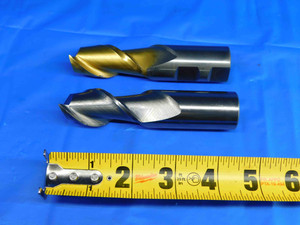2 PCS 1" O.D. 2" LOC 4 1/2 OAL REGROUND CARBIDE END MILLS 1" SHANK 2 FLUTE - BR3622BR3