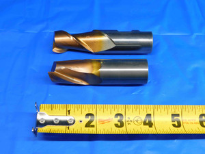 2 PCS 1" O.D. 1 5/8, 1 1/3 LOC ALTIN REGROUND CARBIDE END MILLS 1" SHANK 2 FLUTE - BR3623BR3
