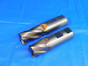2 PCS 1" O.D. 1", 1 3/4 LOC 4" OAL TiCN REGROUND CARBIDE END MILLS 1" SHANK 4 FL - BR3616BR3