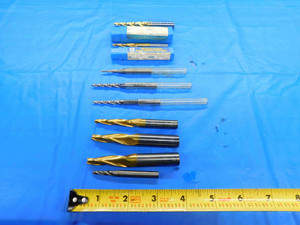 LOT OF 9 NIAGRA CUTTER/FULLERTON CARBIDE TAPERED END MILLS SIZES UP TO 1/4" - BT2586AR3