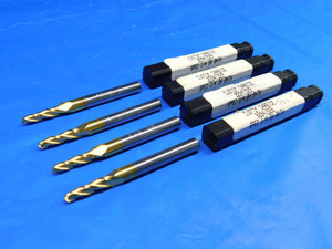 4 PCS 2 DEGREE 5/32 - 1/4 O.D. 3/4 LOC 2.535 OAL TIN TAPERED CARBIDE END MILL  - BR3646BR3