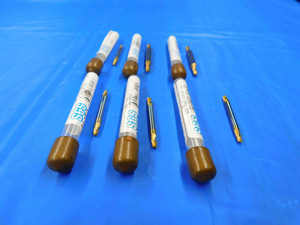 LOT OF 6 TIN SOLID CARBIDE DOUBLE ENDED BALL NOSE END MILLS SIZES 7/64 & 9/64" - BT2636BR3