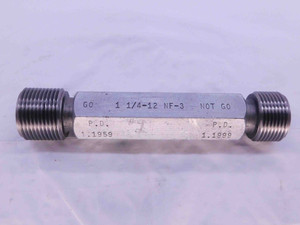 1 1/4 12 NF 3 THREAD PLUG GAGE 1.25 GO NO GO P.D.'S = 1.1959 & 1.1999 UNF-3 - TS0069BURL