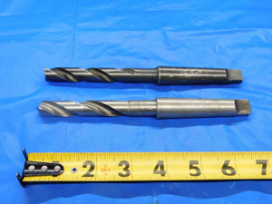 2 PC. LOT OF HSS TWIST DRILL BITS 17/32 CUTTING DIA FLAT BOTTOM MT2 2 1/2 LOC - CB2693LVR