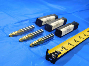 3 PCS CARBIDE TIN COATED 3 DEGREE TAPERED END MILLS 5/16 TO 7/16 CUT DIA 3 FLUTE