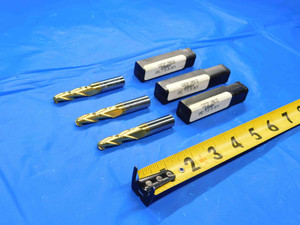 3 PC. LOT OF CARBIDE TIN COATED TAPERED END MILLS 5/16 TO 7/16 CUT DIA 2 DEGREE