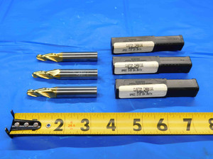 3 PCS 5 DEGREE CARBIDE TIN COATED TAPERED END MILLS 5/16 TO 1/2 CUT DIA 3 FLUTE