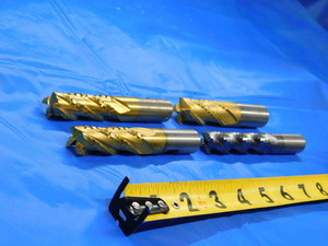4 PC. LOT OF COBALT ROUGHING HSS END MILLS 5/8 TO 3/4 CUT DIA 5/8 TO 3/4 SHANK - CB3045BR3