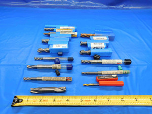 LOT OF 15 SGS/NIAGARA/FULLERTON CARBIDE SQUARE END MILLS VARIOUS SIZES UP TO 1/2 - BT3017BR3
