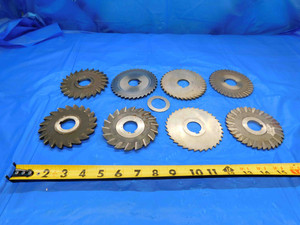 9 PC. LOT OF HSS SIDE MILLING CUTTERS MILL TOOLING MACHINIST 4" AND UP - CB3169BY2