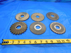 6 PC. LOT OF HSS SIDE MILLING CUTTERS MILL TOOLING MACHINIST 3 3/4" AND UP - CB3176BY2