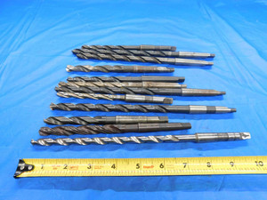 LOT OF HSS TWIST DRILL BITS SIZES AROUND 15/32" WITH MORSE TAPER #1 SHANKS .4687 - BT3134BY2