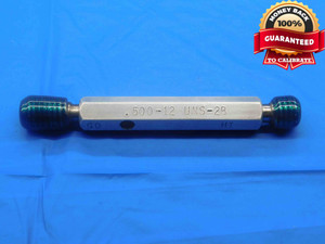1/2 12 UNS 2B THREAD PLUG GAGE .5 .50 .500 .5000 GO NO GO P.D.'S = .4459 & .4529 - DW27136AP4