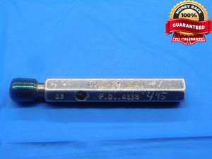 7/16 27 NS 2 SPECIAL THREAD PLUG GAGE .4375 GO ONLY P.D. = .4135 7/16"-27 - DW27137AP4