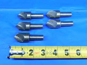 5 PCS LOT OF HSS 7/8 DIAMETER 90 DEGREE COUNTERSINKS 1/2 SHANKS SINGLE FLUTE - BR4225BI3