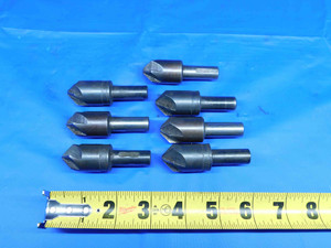 7 PCS LOT OF HSS 7/8 DIAMETER 90 DEGREE COUNTERSINKS 1/2 SHANKS SIX FLUTES  - BR4228BI3