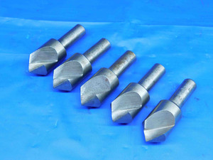 5 PCS LOT OF HSS 7/8 DIAMETER 90 DEGREE COUNTERSINKS 1/2 SHANKS SINGLE FLUTE - BR4229BI3