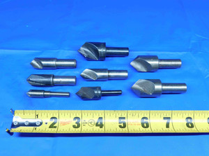 8 PCS LOT OF HSS 90 DEGREE COUNTERSINKS SIZES RANGE FROM 3/8 TO 1" 1, 5 & 6 FL - BR4224BI3