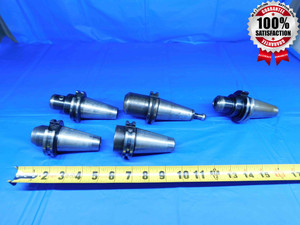 5 PCS LOT OF CAT40 SOLID END MILLS ALL 1/2 I.D. 1 1/4, 1 3/4 & 2 1/2 (3) PROJ. - BR4256LVR