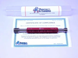 NEW M8 X 1.25 4H5H STI HELICOIL THREAD PLUG GAGE 8 GO NO GO PD'S = 8.812 & 8.866 - MS6903MJ