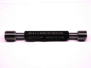 NEW M14 X 2 4H5H STI HELICOIL THREAD PLUG GAGE 14 2.0 GO NO GO = 15.299 & 15.406 - MS6906MJ