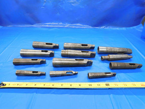 LOT OF 12 MORSE TAPER SHANK ADAPTERS VARIOUS SIZES UP TO MORSE TAPER #4 O.D. - BT3349LVR