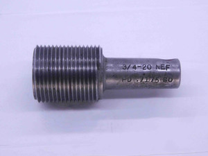 3/4 20 NEF THREAD PLUG GAGE .75 .750 .7500 GO ONLY P.D. = .7175 UNEF 2B OR 3B - DW27271RD