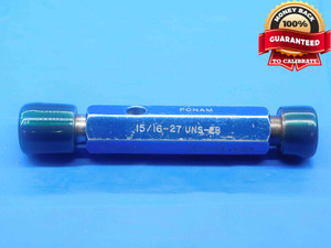 15/16 27 UNS 2B THREAD PLUG GAGE .9375 GO NO GO P.D.'S = .9134 & .9186 CHECK - DW27297RD