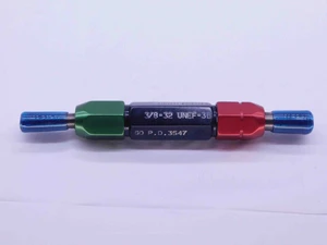3/8 32 UNEF 3B THREAD PLUG GAGE .375 .3750 GO NO GO P.D.'S = .3547 & .3580 CHECK - DW27356RD