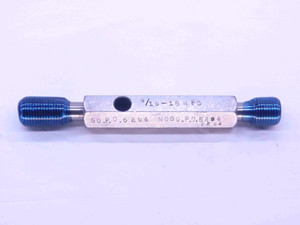 9/16 18 NF 3 THREAD PLUG GAGE .5625 GO NO GO P.D.'S = .5264 & .5294 UNF-3 CHECK - BL0133BU