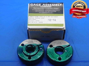 1" 4 ACME TRIPLE LEAD SPECIAL THREAD RING GAGES 1.0 4.0 GO NO GO = .8750 & .8650 - DW27479AL4