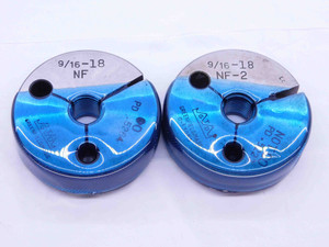 9/16 18 NF 2 THREAD RING GAGES .5625 GO NO GO P.D.'S = .5264 & .5223 UNF-2 CHECK - BL0225CC