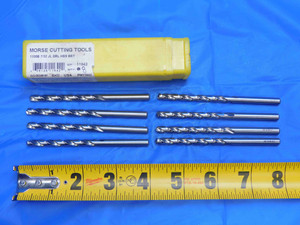 8PCS MORSE 7/32 O.D. HSS JOBBER TWIST DRILL BIT 0.215 SHANK 2.46 LOC .2187 USA - AJ0859AU4