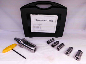 7pcs BEAVERTON  1" I.D. CAT40 HYDRAULIC CHUCK TOOL HOLDER KIT W/ 5 CHUCK SLEEVES
