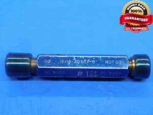 15/16 20 NEF 3 CARBIDE THREAD PLUG GAGE .9375 GO NO GO P.D.'S = .9050 & .9083 - DW27622RD