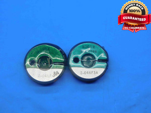 2 64 NF 3A THREAD RING GAGES #2 .086 GO NO GO P.D.'S = .0759 & .0744 UNF-3A - DW27672RD