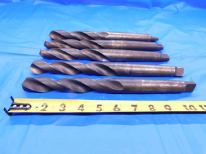 5 PC LOT OF HSS TWIST DRILL BITS 24.5mm CUT DIA. MT3 SHANK 4 3/4 - 5 3/4 LOC  - CB3987AB3
