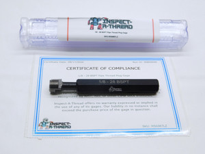 NEW 1/8 28 BSPT PIPE THREAD PLUG GAGE .125 .1250 BRITISH TAPER B.S.P.T. - MS6987LZ