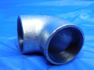 NEW 1 1/2 BSPT FEMALE PIPE THREAD 90 DEGREE ELBOW IRON - STEEL THREADED PLATED - AJ1322LVR