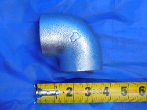NEW 1 1/2 BSPT FEMALE PIPE THREAD 90 DEGREE ELBOW IRON - STEEL THREADED PLATED - AJ1322LVR