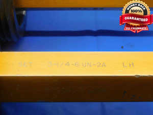 3 1/4 6 UN 2A LEFT HAND SET THREAD PLUG GAGE 3.25 GO NO GO PDS= 3.1389 & 3.1294 - DW28194AX4