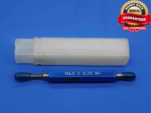M4 X .7 4H METRIC THREAD PLUG GAGE 4 0.7 GO NO GO P.D.'S = 3.545 & 3.620 CHECK - DW28226AZ4