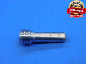 NEW 1/2 13 UNC 2B THREAD PLUG GAGE .5 .50 .500 .5000 NO GO ONLY P.D. = .4565 - DW28221LVR